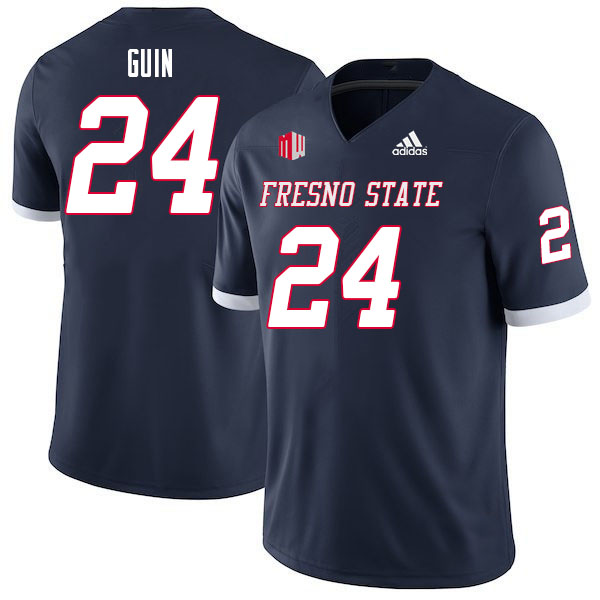 Men #24 Justin Guin Fresno State Bulldogs College Football Jerseys Sale-Navy